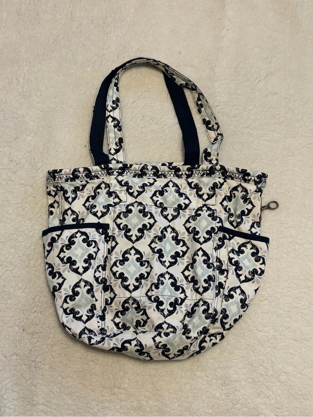 thirty-one Retro Metro Dream Big Black, Blue & White Pattern Tote